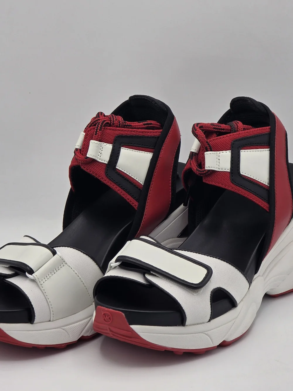 Michael Kors Red White Black Platform Sport Sandals